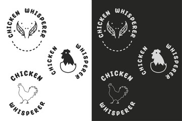 Chicken whisperer quotes round badge sticker. Chickens mama lover logo. Cottagecore farmcore poultry farmer farm. Printable text vector for shirt design. 