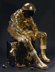The resting golden astronaut
