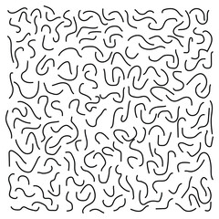 Hand drawn black vector lines. Scribble doodle brush set. Creative abstract squiggle style drawing on white background. Line doodle seamless pattern. vector illustration.