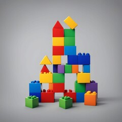 Obraz premium Colorful Creativity: A Collection of Building Blocks Photography