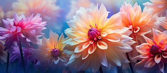 Colorful filter and texture techniques create stunning flowers. Copyspace image