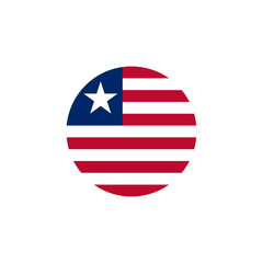 Round Liberia flag emblem design element