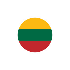 Round Lithuania flag emblem design element