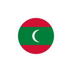 Round Maldives flag emblem design element