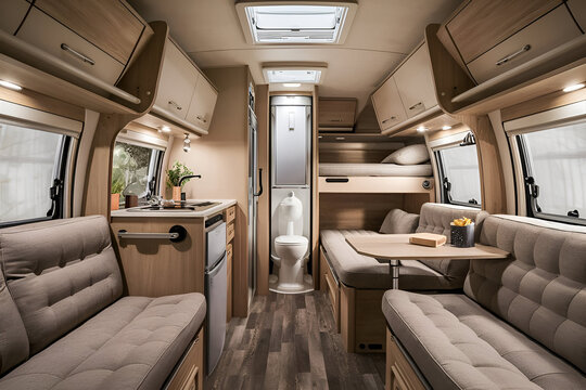 Interior of a modern camper van