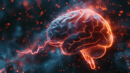 Fototapeta premium Brain activity,Human brain damage,Neural network,Artificial intelligence and idea concept. 