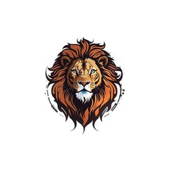 Lion head in white background,created by ai generated