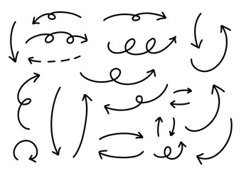 シンプルな曲線の矢印セット