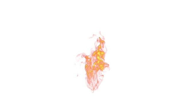 Tongues of flame on a white background. 3d render. 