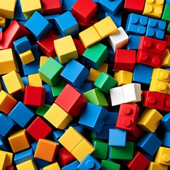 Obraz premium Colorful Creativity: A Collection of Building Blocks Photography