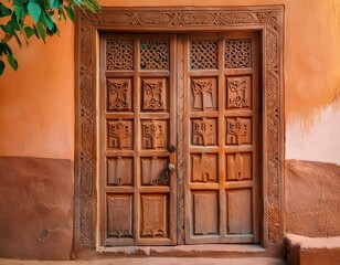 old wooden door in town