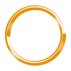 a vector of a gold-colored circle made of two curved lines.