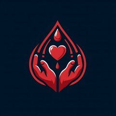 Obraz premium AI Generate of Blood Donation, Donor Darah, Blood Pack, Blood Transfusion, Logo Concept Stock Vector with Dark Black Background.