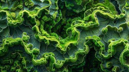 Abstract Moss Patterns, Close-up images of moss creating intricate abstract patterns