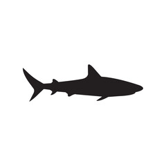 silhouette of a shark black vector illustration