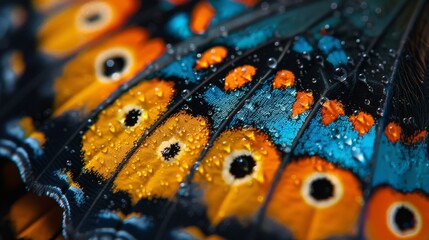 Abstract Butterfly Wings, Close-up images of butterfly wings creating intricate abstract patterns