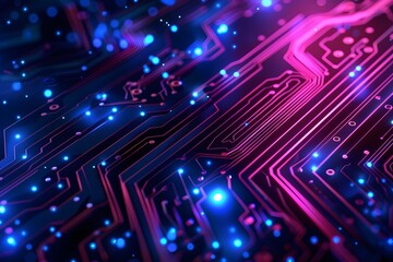 Futuristic Blue Circuit Board Technology Background