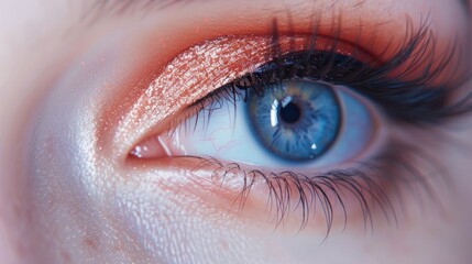 Obraz premium Close up detail beautiful female eye macro