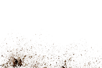 mud splash isolated transparency background.