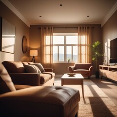 Modern bright interiors apartment Living room