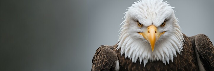 Fototapeta premium head of a bald eagle looking at the camera from the front