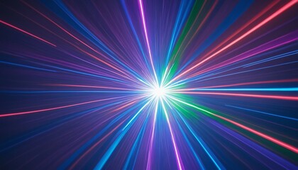 Blue, purple and green light burst, space graphic