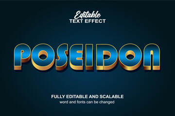 POSEIDON 3D EDITABLE TEXT EFFECT VECTOR FILE