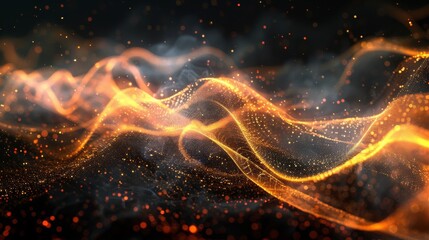 Abstract Particle Trails, Trails of particles creating fluid, dynamic abstract shapes