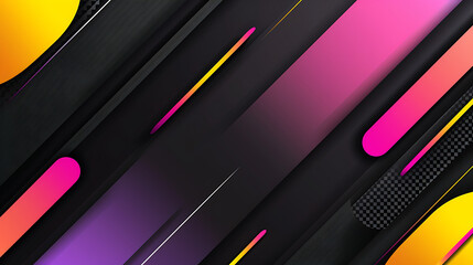 Modern flat design - Professional Abstract Gradient Background - with Black, Pink, purple and yellow.