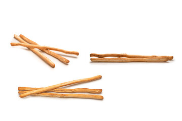 Bread sticks isolated on white background.