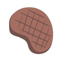 steak icon, cartoon style, isolated on transparent background