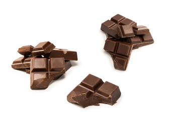 A chocolate bar isolated on white background.
