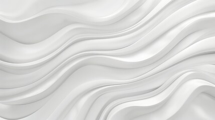 Obraz premium Elegant white waves blend seamlessly with a clean background, showcasing minimalist design.