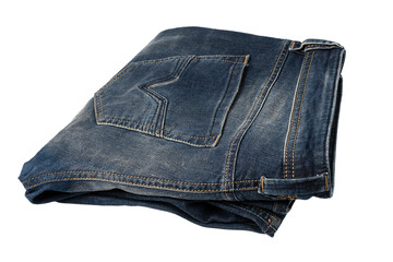 Blue jeans isolated on a white background.