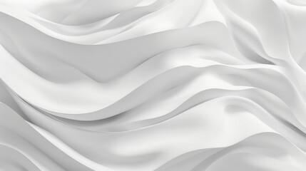 Obraz premium Elegant white waves blend seamlessly with a clean background, showcasing minimalist design.