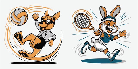 Creating a Sports Cartoon Character Image. Vector Illustration