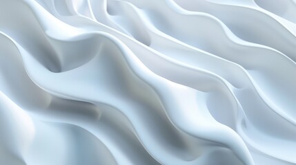 Obraz premium Clean and minimalist design featuring wave-like white forms blending into a pure background.