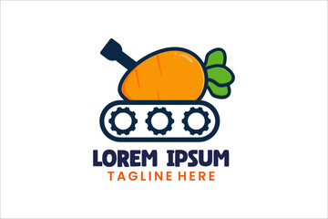 Fototapeta premium Flat Modern tank with carrot icon template design