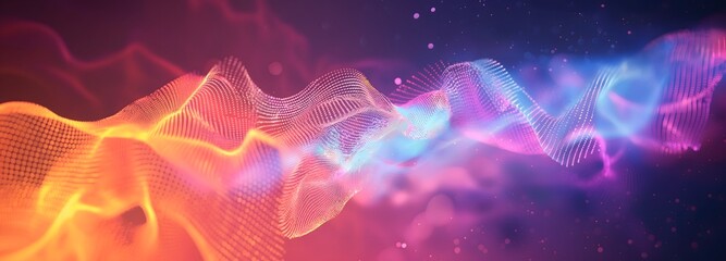 9. A dynamic abstract background inspired by the energy of music and sound waves, depicted in a manga-style illustration with text space for event details or announcements