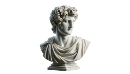 marble statue isolated on the transparent background.