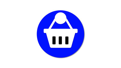 Blue circular shopping basket icon