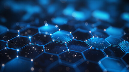 Obraz premium Abstract technology or medical background with hexagons shape pattern. Concepts and ideas for healthcare technology, innovation medicine, health, science and research.