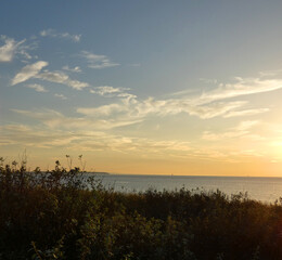 Sunset on the Baltic Sea in Markgrafenheide near Rostock