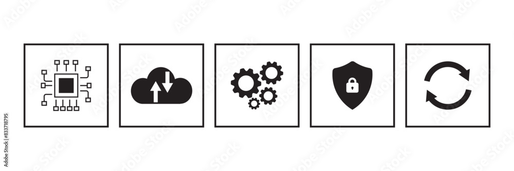 Poster software update or operating system symbol, upgrades to keep your device up to date with enhanced fu