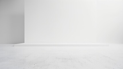 Obraz premium Abstract minimalist design with smooth white architectural forms and large empty spaces.