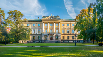 beautiful view of university of helsinki university front view