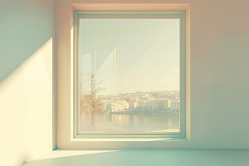 window in a room with a city view