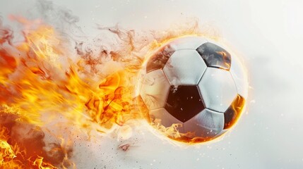 Fototapeta premium A football, surrounded by a ball of flame, color ink spray painting, passion, dynamic, white background, , 2024 European Cup, Germany, Munich Allianz Arena, shi jie b4k high-definition wallpaper, back