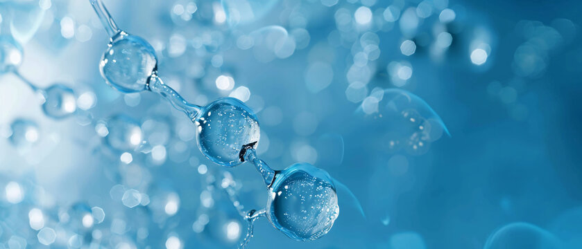 Abstract water molecule background with hydrogen and oxygen atoms