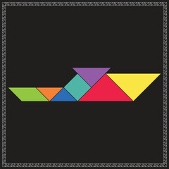 Tangram Puzzle Patrol boat Colorful Geometric